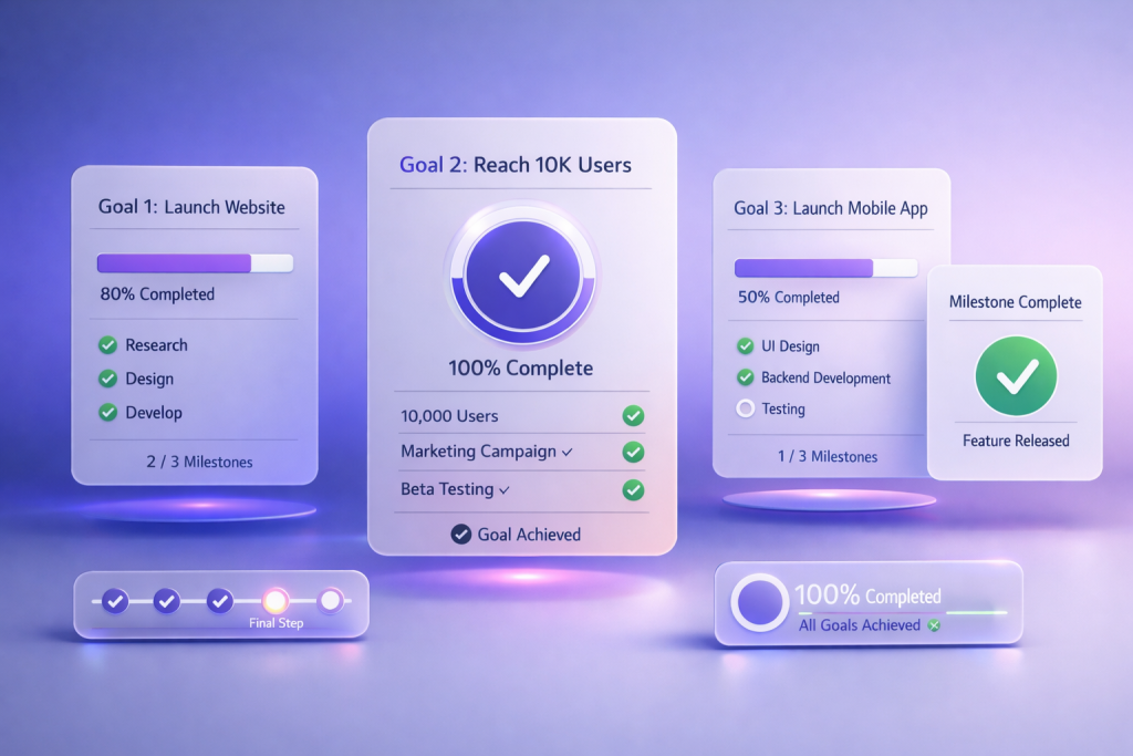 ziele und meilensteine im fokus