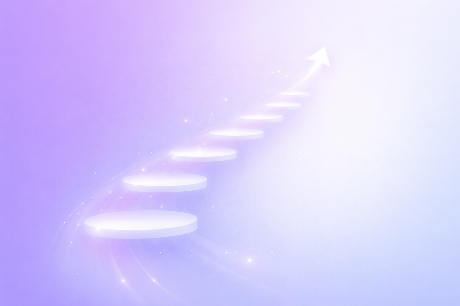 fortschritt auf leuchtenden stufen